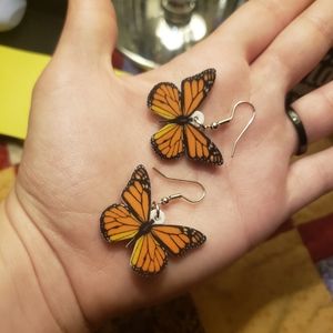 Orange Monarch Butterfly Earrings 🦋 🦋